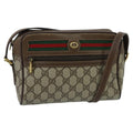 GUCCI GG Supreme Web Sherry Line Shoulder Bag PVC Beige Red Green ep6358
