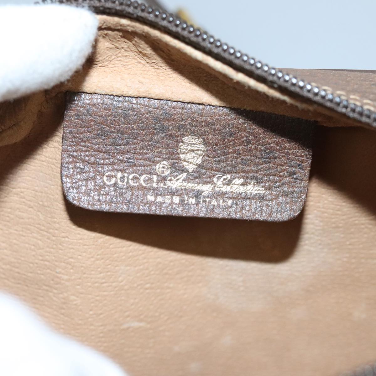 GUCCI GG Supreme Web Sherry Line Shoulder Bag PVC Beige Red Green ep6358