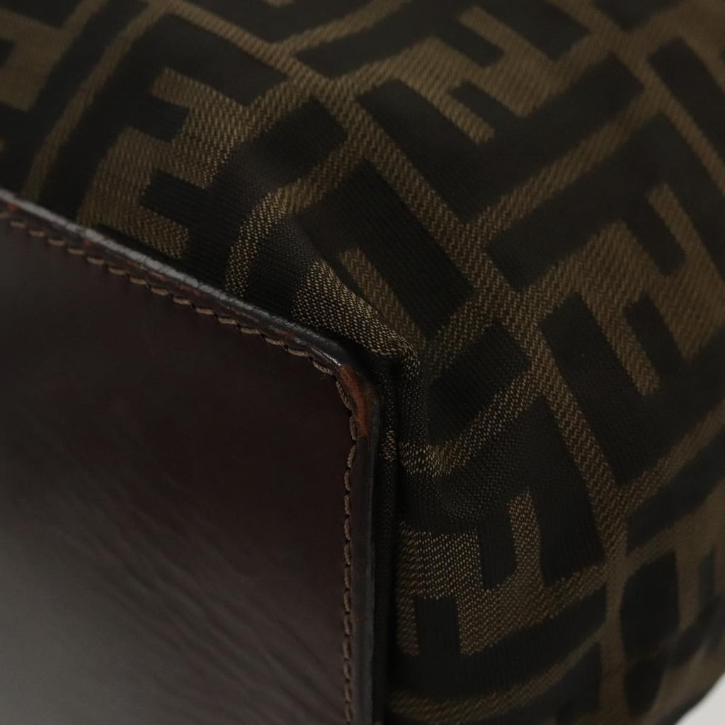 FENDI Zucca Canvas Tote Bag Brown Black Silver ep6371