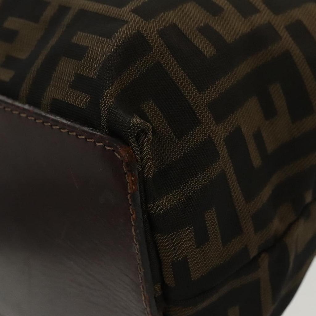 FENDI Zucca Canvas Tote Bag Brown Black Silver ep6371