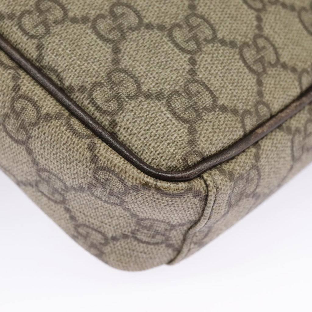 GUCCI GG Supreme Shoulder Bag PVC Beige Silver 122754 ep6381