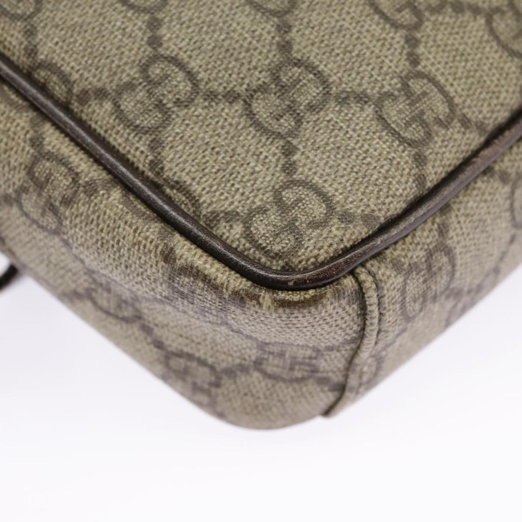 GUCCI GG Supreme Shoulder Bag PVC Beige Silver 122754 ep6381