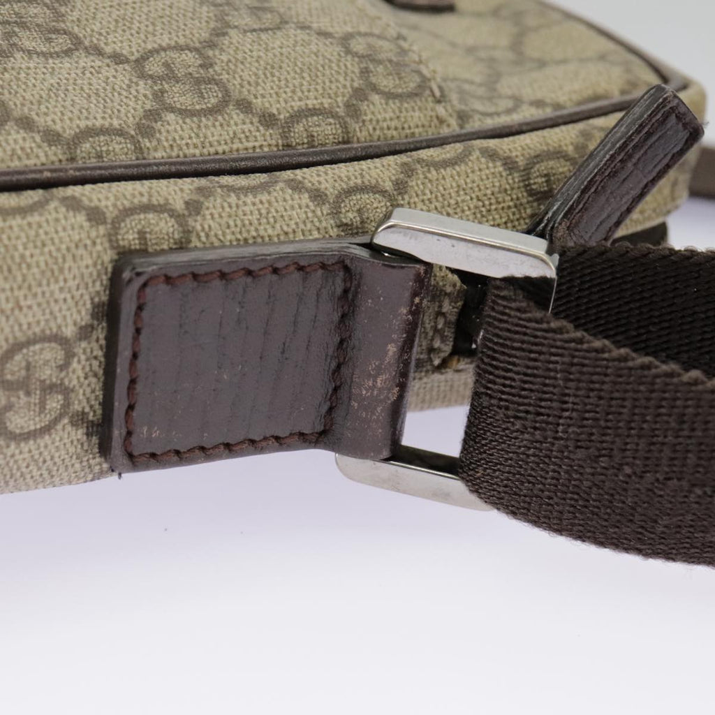 GUCCI GG Supreme Shoulder Bag PVC Beige Silver 122754 ep6381