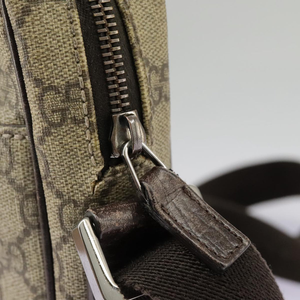 GUCCI GG Supreme Shoulder Bag PVC Beige Silver 122754 ep6381