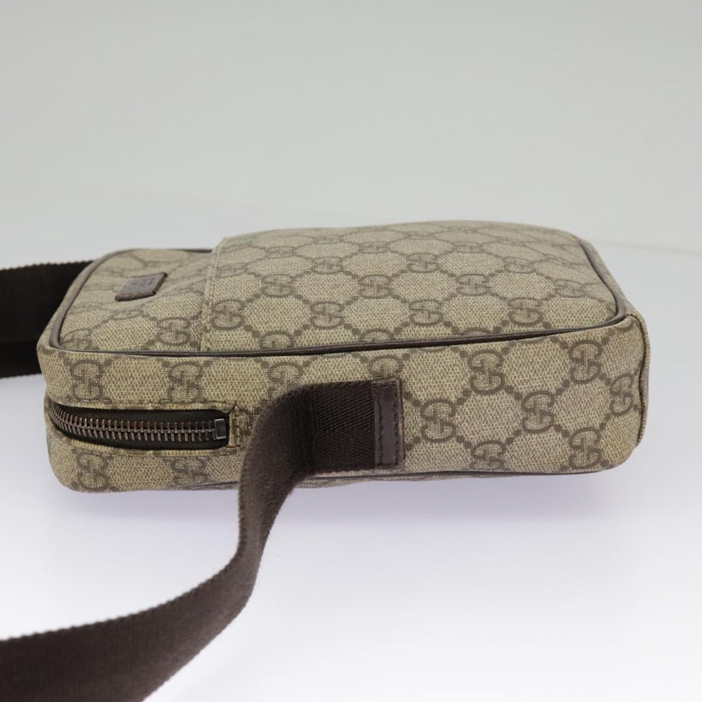 GUCCI GG Supreme Shoulder Bag PVC Beige Silver 122754 ep6381