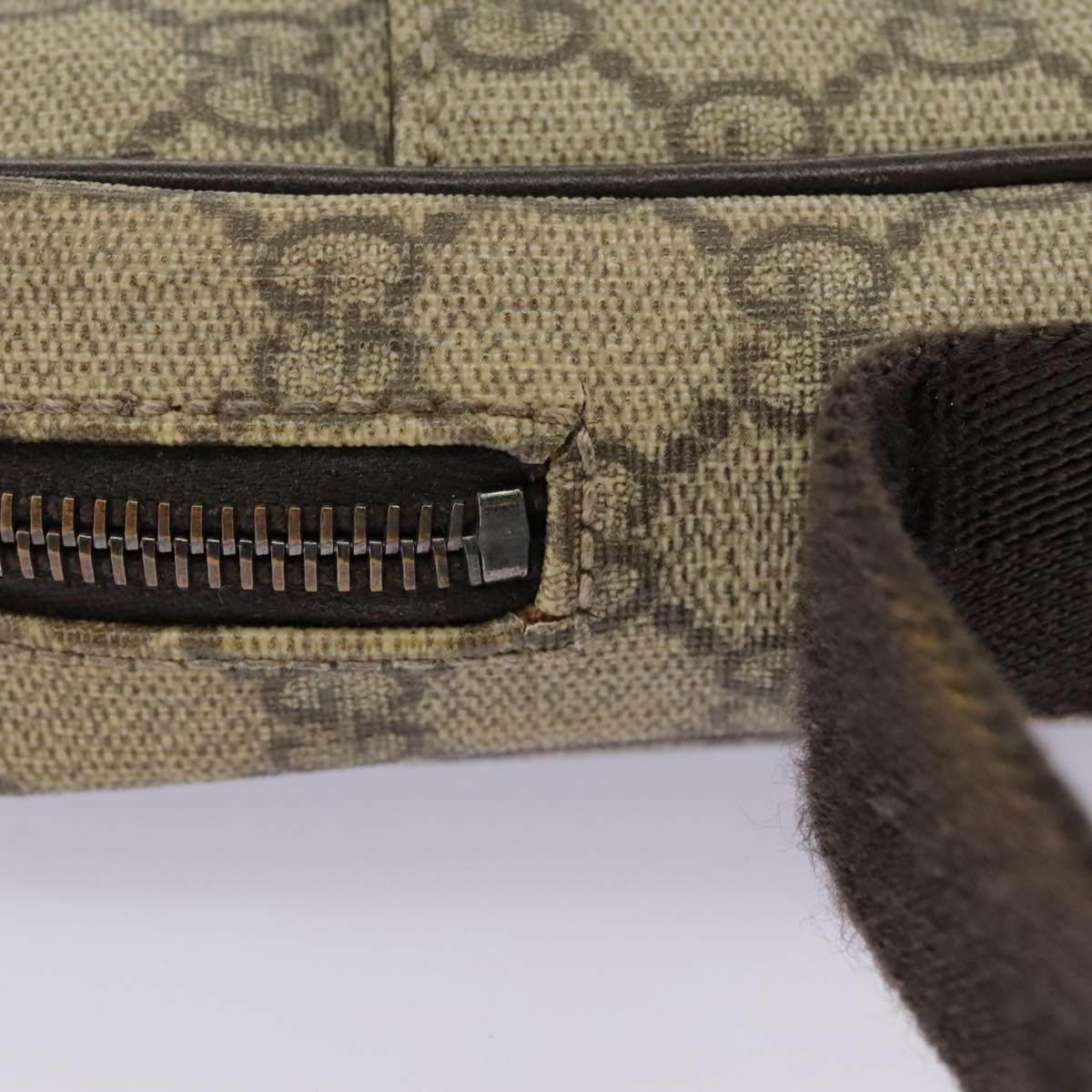 GUCCI GG Supreme Shoulder Bag PVC Beige Silver 122754 ep6381
