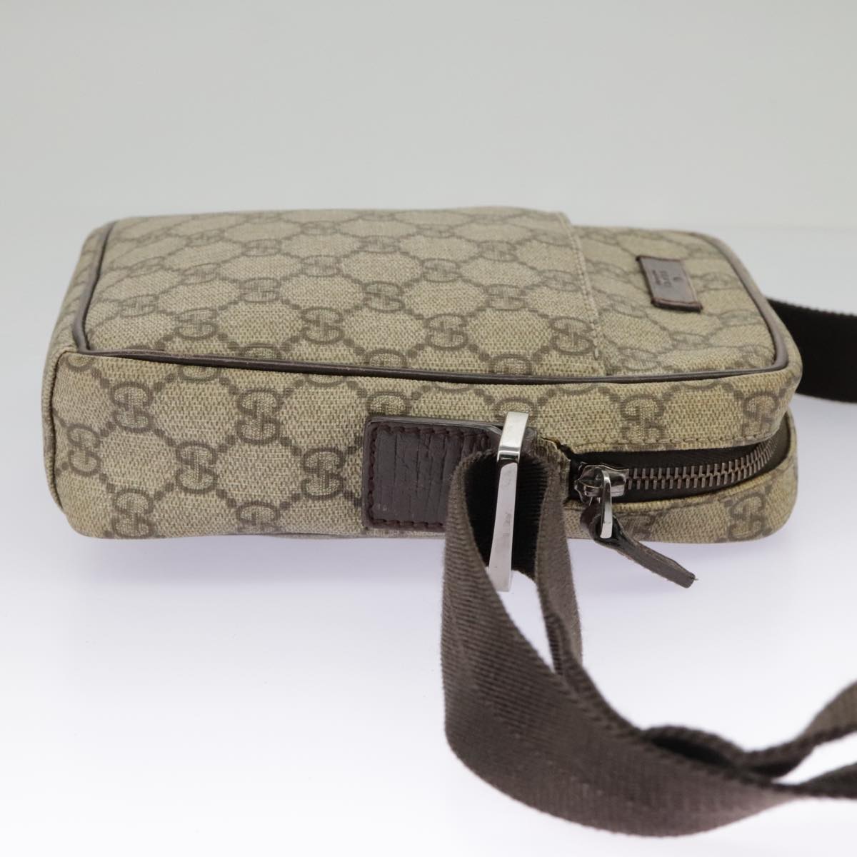 GUCCI GG Supreme Shoulder Bag PVC Beige Silver 122754 ep6381