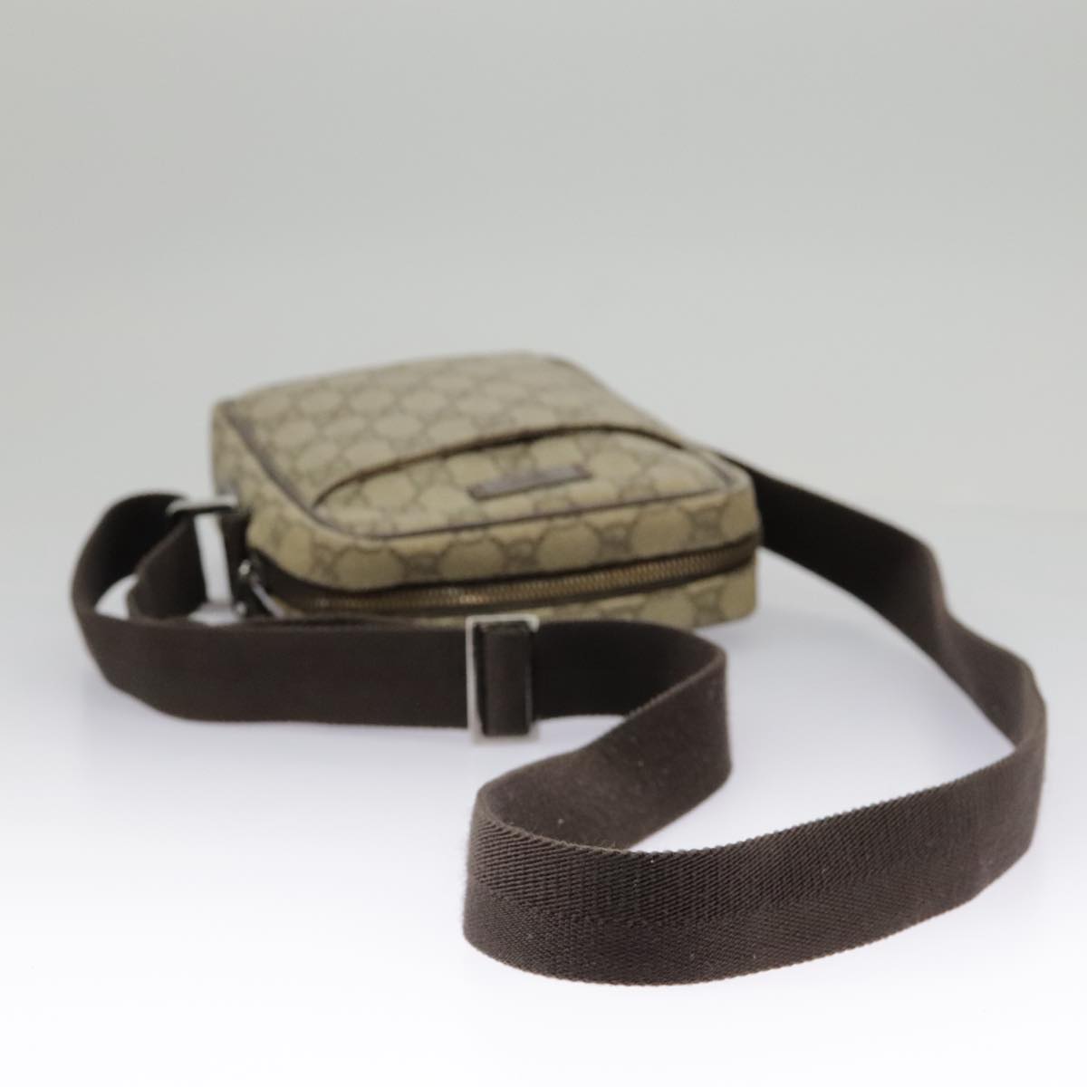 GUCCI GG Supreme Shoulder Bag PVC Beige Silver 122754 ep6381