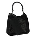 GUCCI Bamboo Mesh Hand Bag Nylon Black 001 5638 ep6383