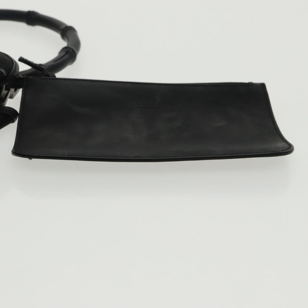 GUCCI Bamboo Mesh Hand Bag Nylon Black 001 5638 ep6383