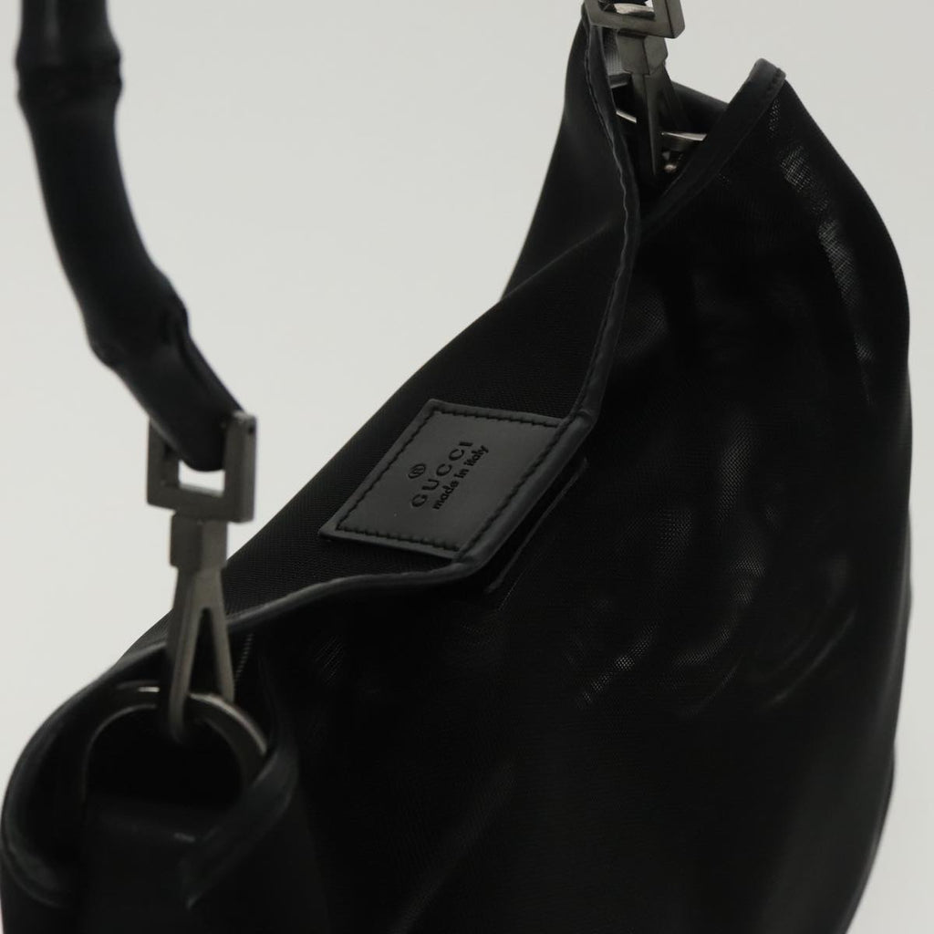 GUCCI Bamboo Mesh Hand Bag Nylon Black 001 5638 ep6383