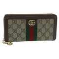 GUCCI GG Ophidia WebSherry Line Wallet PVC Beige Red Green ep6413
