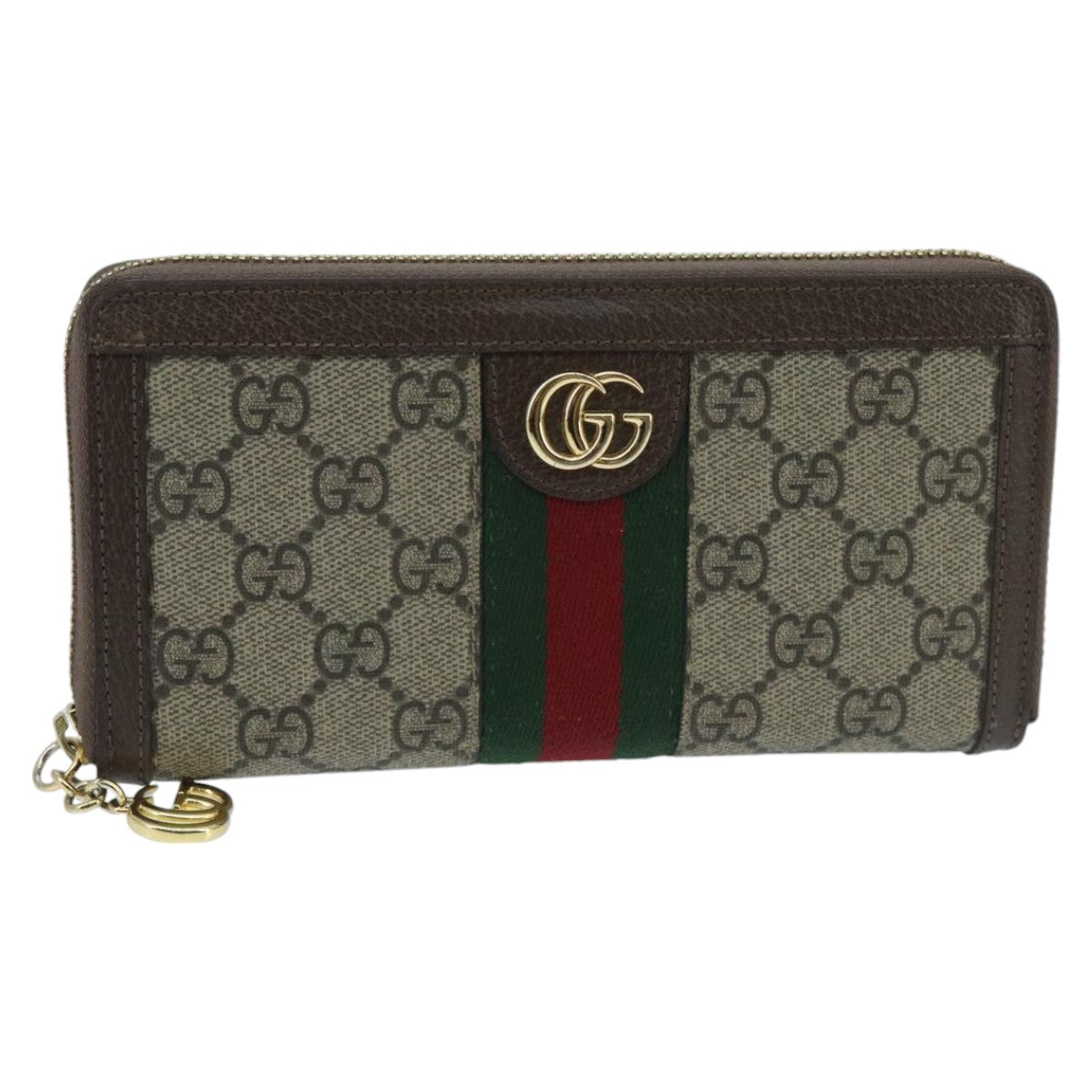 GUCCI GG Ophidia WebSherry Line Wallet PVC Beige Red Green ep6413
