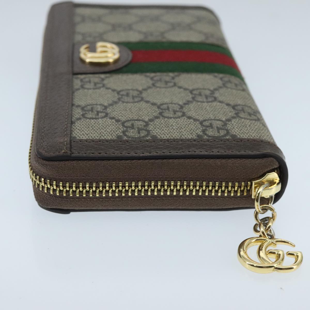GUCCI GG Ophidia WebSherry Line Wallet PVC Beige Red Green ep6413