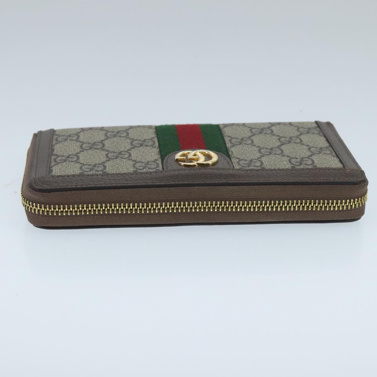 GUCCI GG Ophidia WebSherry Line Wallet PVC Beige Red Green ep6413