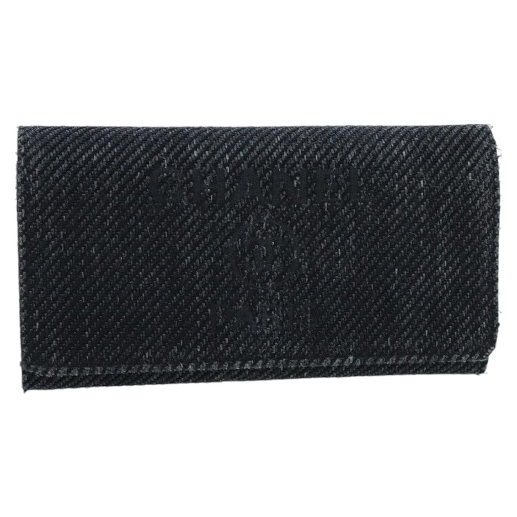 CHANEL Deauville line Long Wallet Canvas Navy Gold CC ep6417