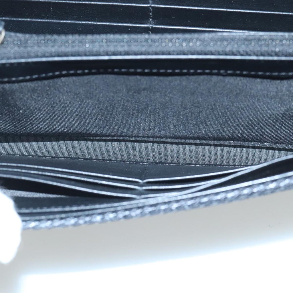 CHANEL Deauville line Long Wallet Canvas Navy Gold CC ep6417