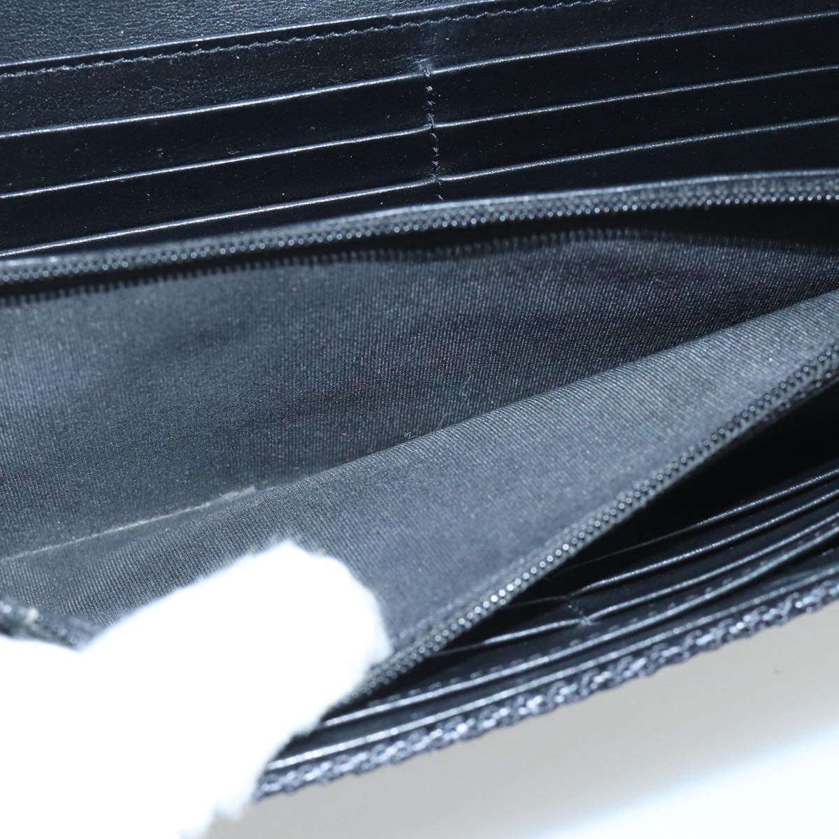CHANEL Deauville line Long Wallet Canvas Navy Gold CC ep6417
