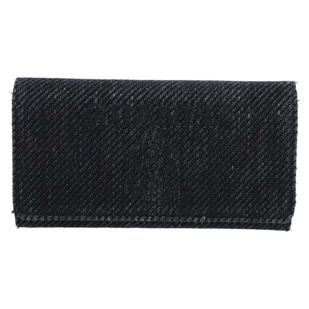 CHANEL Deauville line Long Wallet Canvas Navy Gold CC ep6417