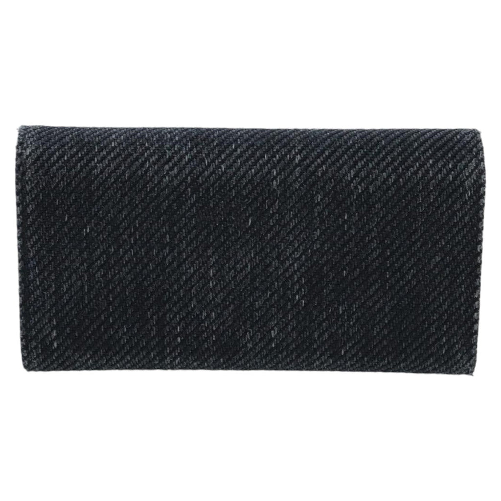 CHANEL Deauville line Long Wallet Canvas Navy Gold CC ep6417