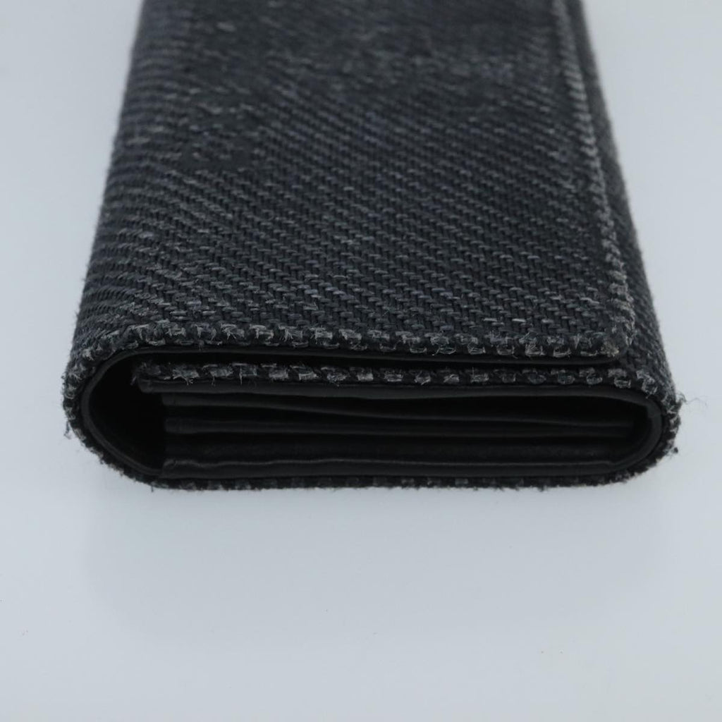 CHANEL Deauville line Long Wallet Canvas Navy Gold CC ep6417