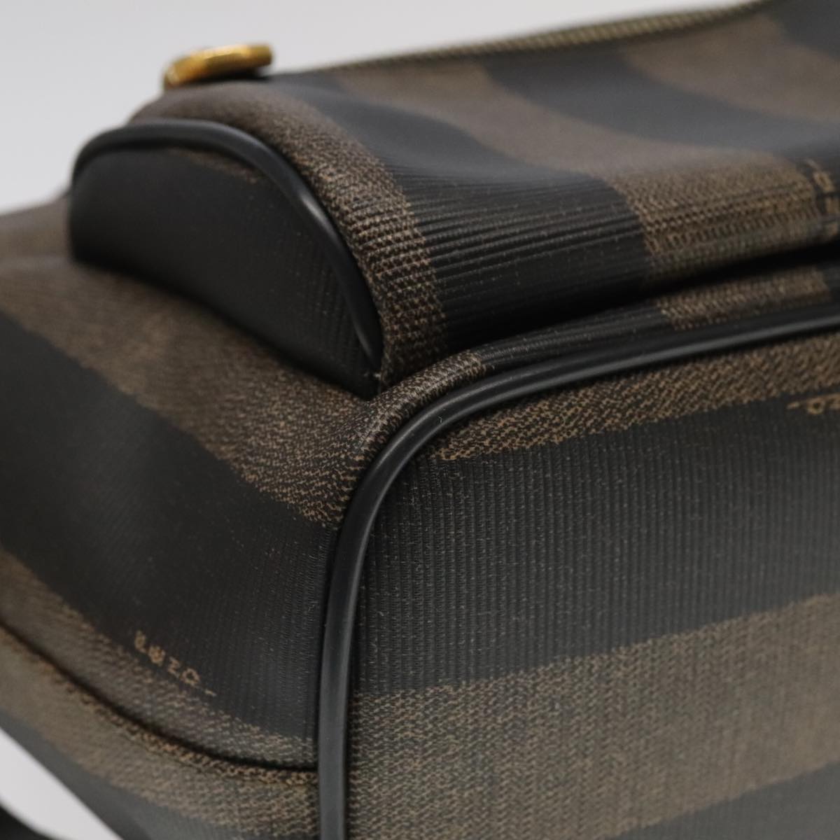 FENDI Pecan Canvas Backpack Brown Black gold ep6437