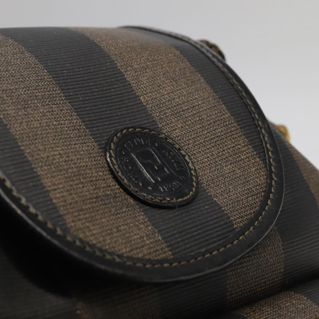 FENDI Pecan Canvas Backpack Brown Black gold ep6437