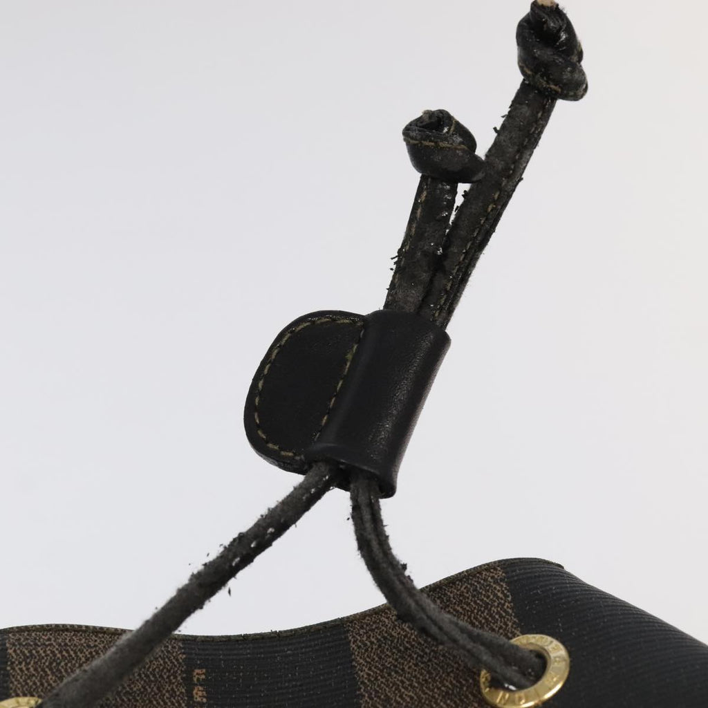 FENDI Pecan Canvas Backpack Brown Black gold ep6437