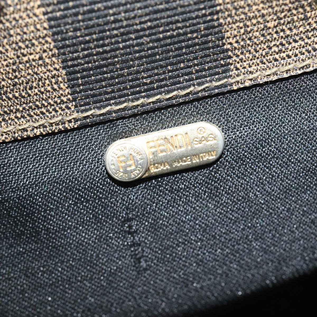 FENDI Pecan Canvas Backpack Brown Black gold ep6437