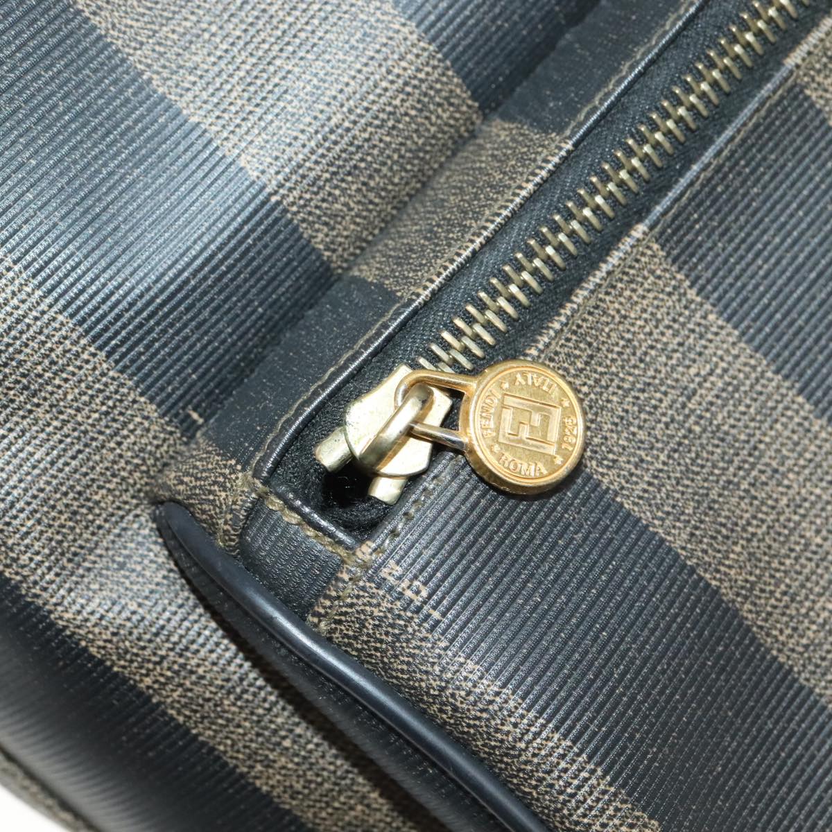 FENDI Pecan Canvas Backpack Brown Black gold ep6437
