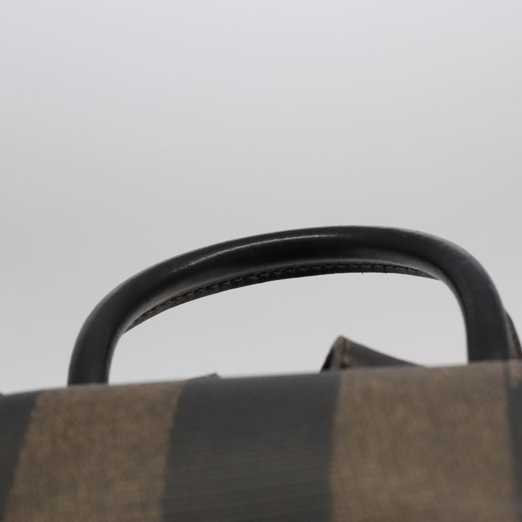 FENDI Pecan Canvas Backpack Brown Black gold ep6437