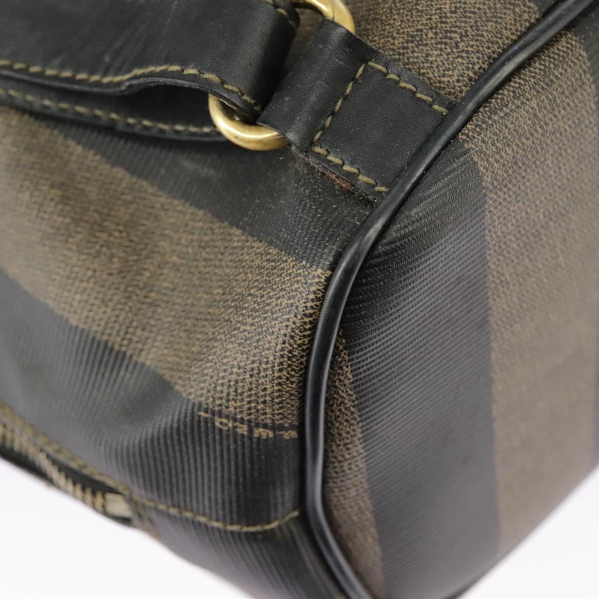 FENDI Pecan Canvas Backpack Brown Black gold ep6451