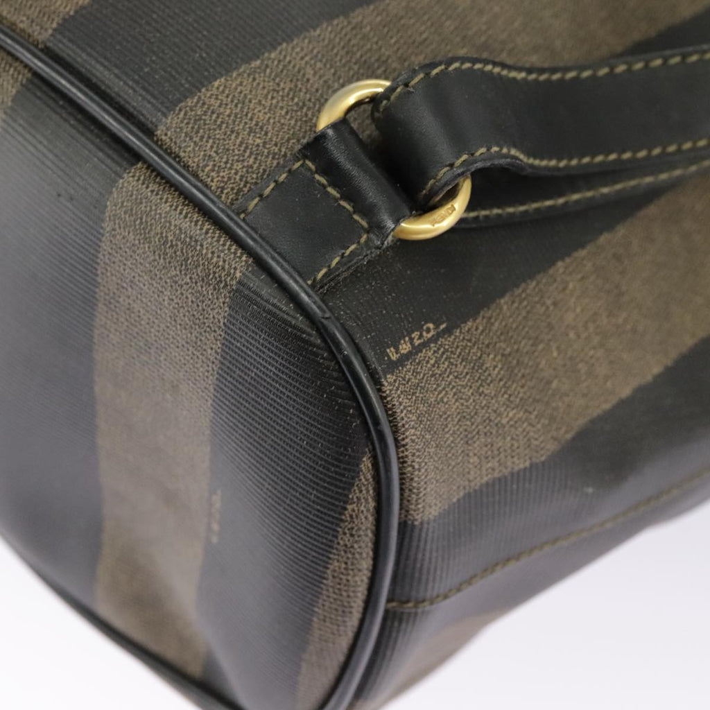 FENDI Pecan Canvas Backpack Brown Black gold ep6451