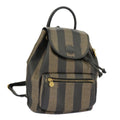 FENDI Pecan Canvas Backpack Brown Black gold ep6451