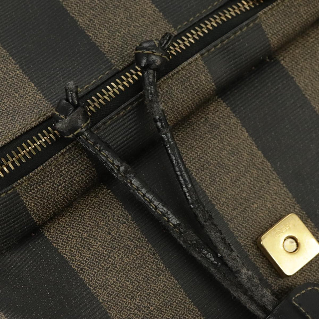 FENDI Pecan Canvas Backpack Brown Black gold ep6451