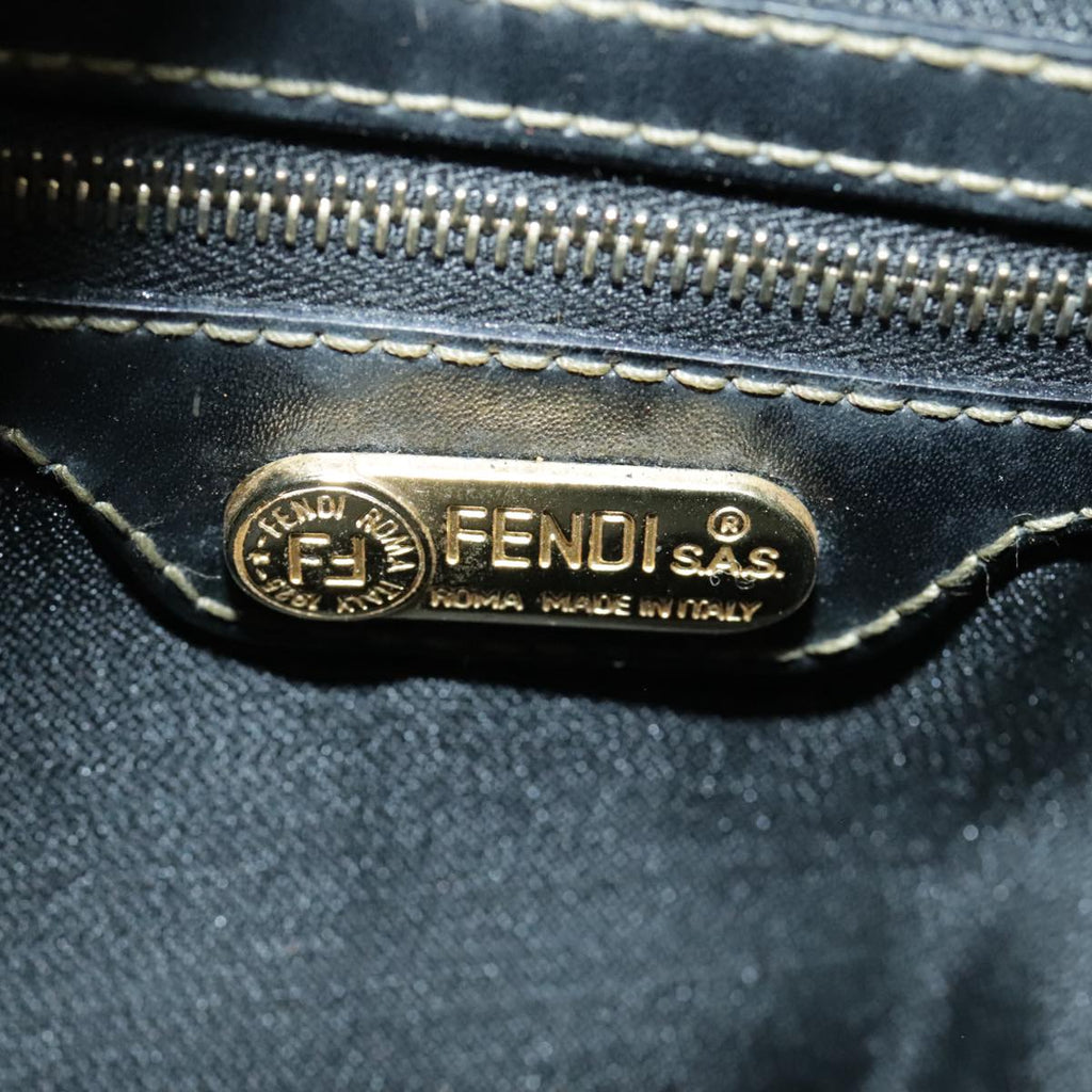 FENDI Pecan Canvas Backpack Brown Black gold ep6451