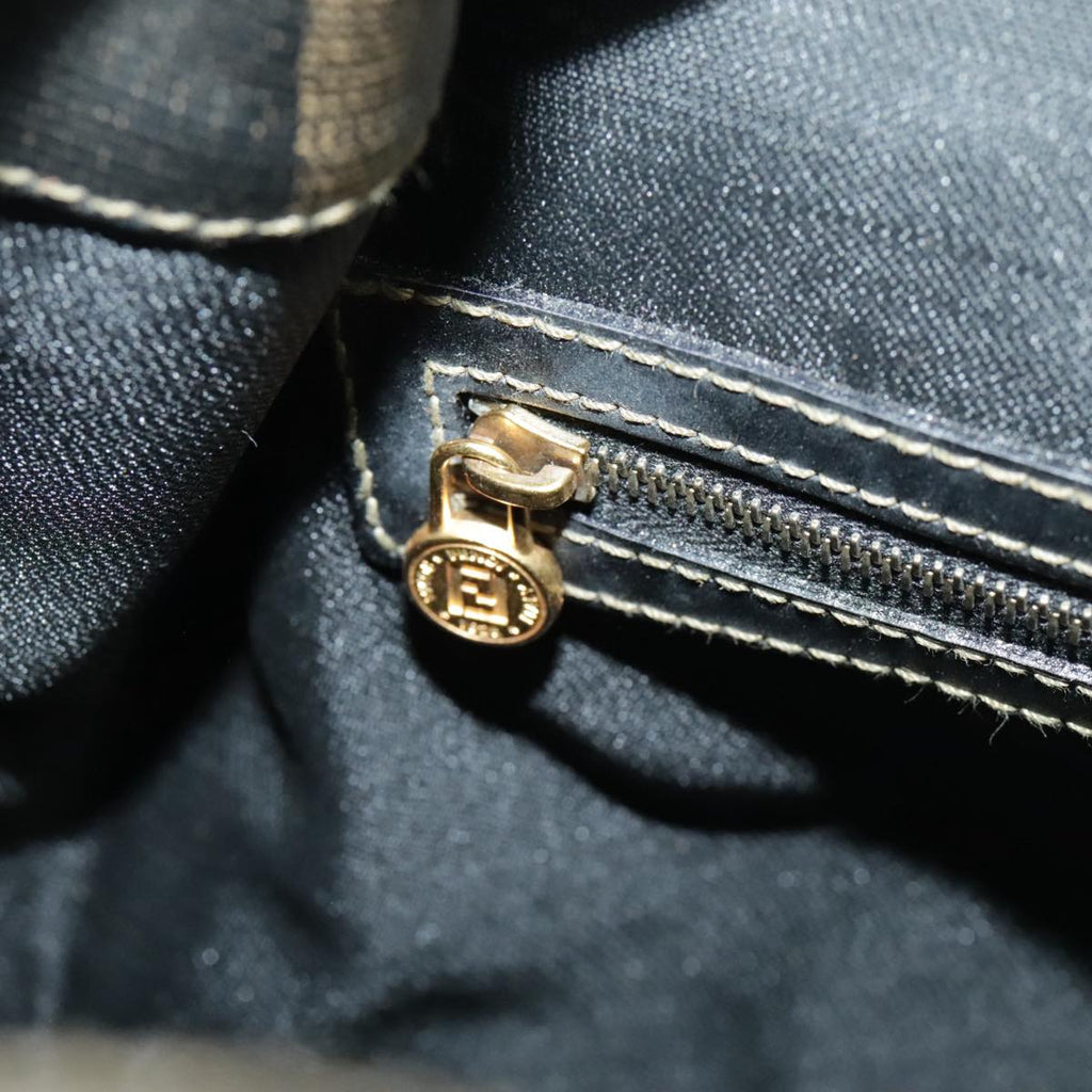 FENDI Pecan Canvas Backpack Brown Black gold ep6451