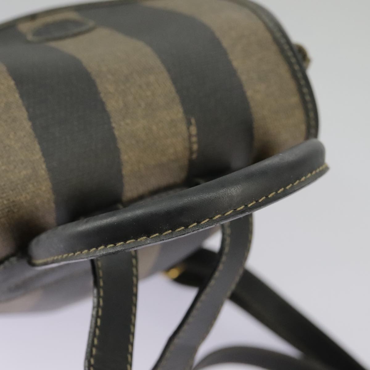 FENDI Pecan Canvas Backpack Brown Black gold ep6451