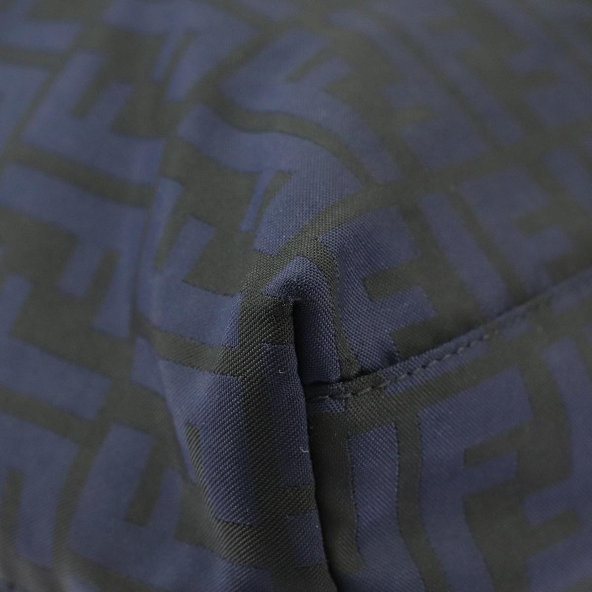 FENDI Zucca Canvas Tote Bag Gold Navy ep6478