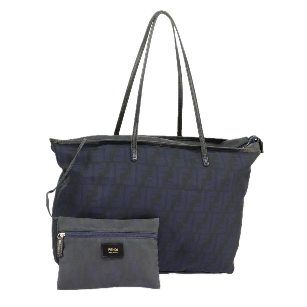FENDI Zucca Canvas Tote Bag Gold Navy ep6478