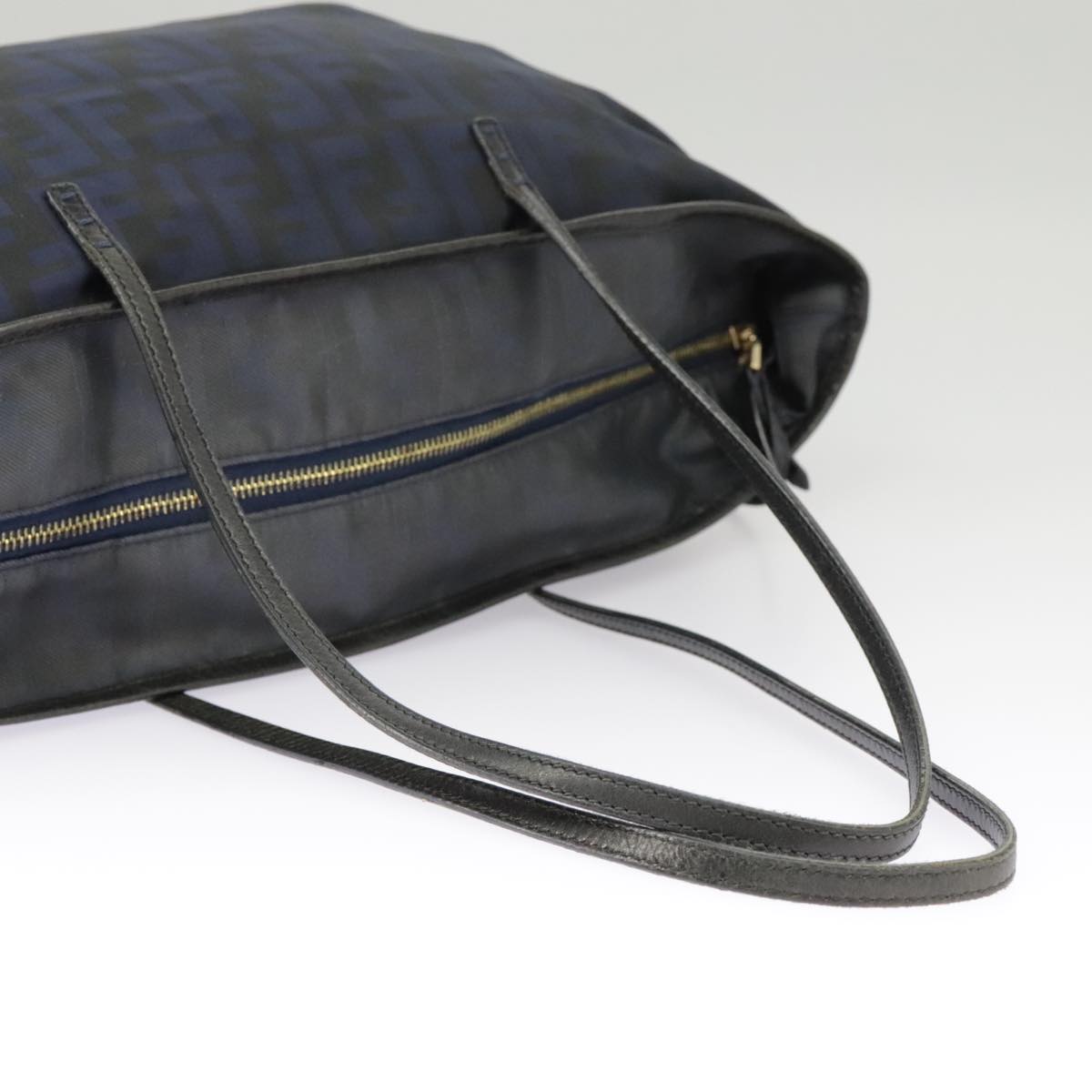 FENDI Zucca Canvas Tote Bag Gold Navy ep6478