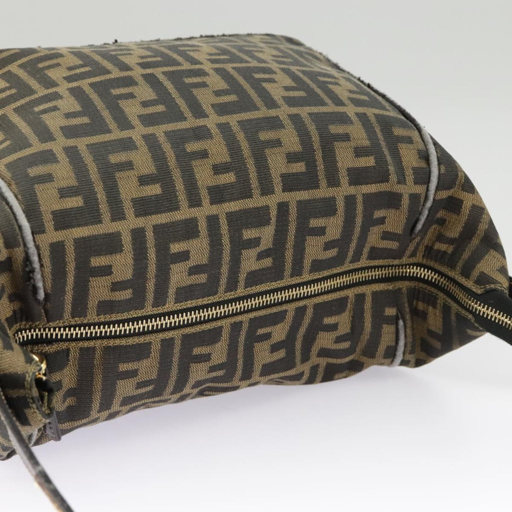 FENDI Zucca Canvas Hand Bag Brown Black gold ep6483