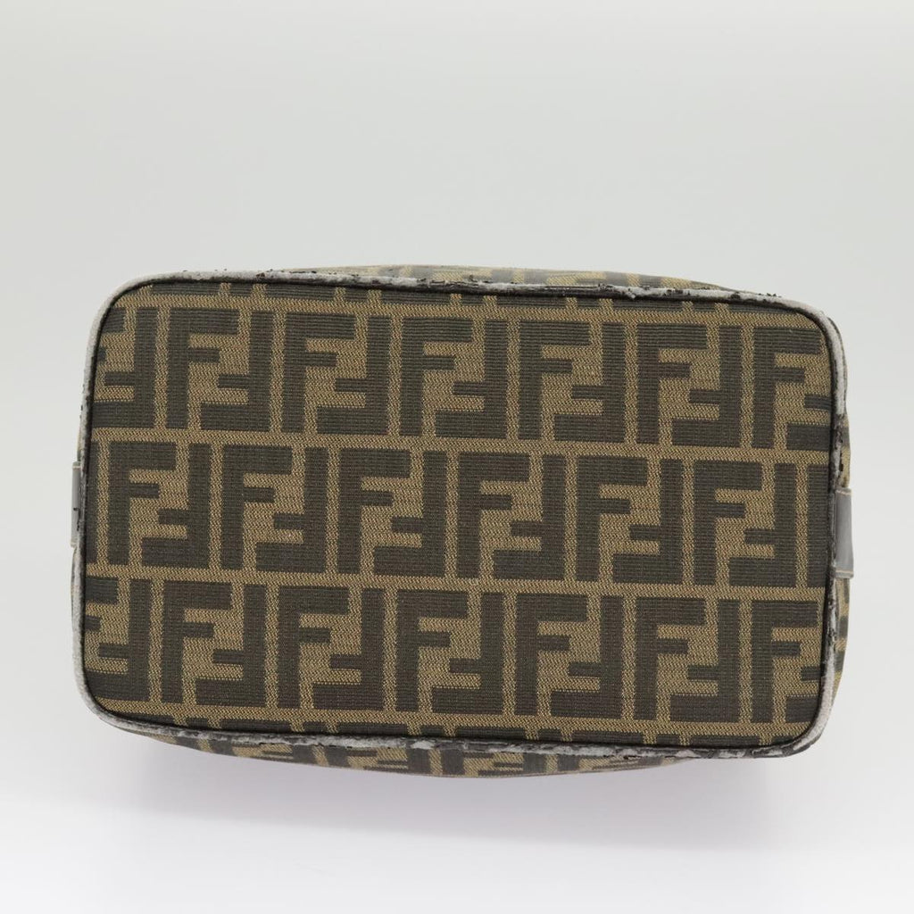 FENDI Zucca Canvas Hand Bag Brown Black gold ep6483