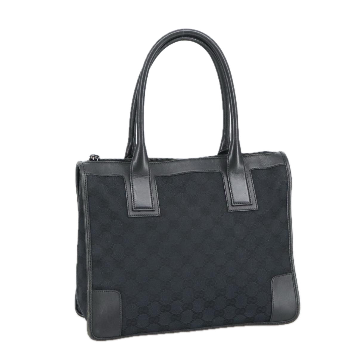 GUCCI GG Canvas Hand Bag Black Silver 000 0855 ep6498