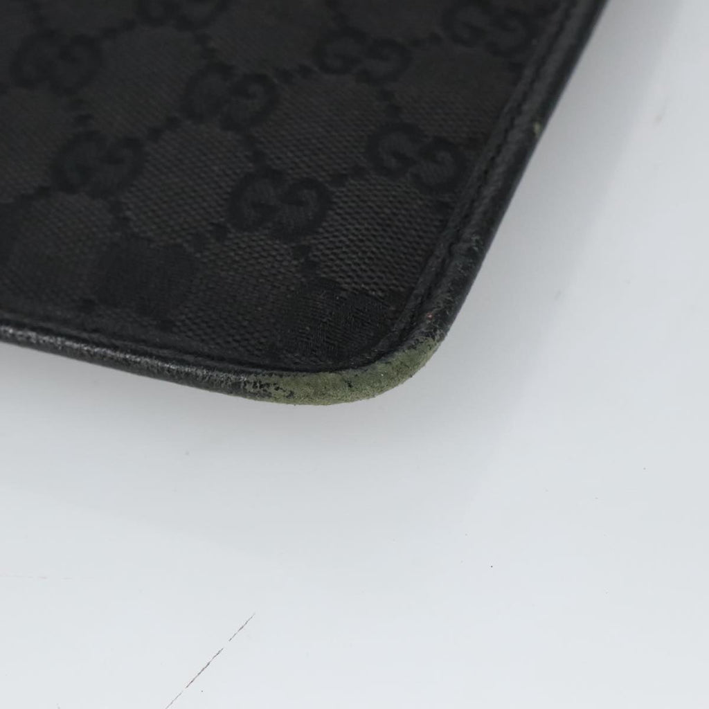 GUCCI GG Canvas Shoulder Bag Black Silver 27639 ep6499
