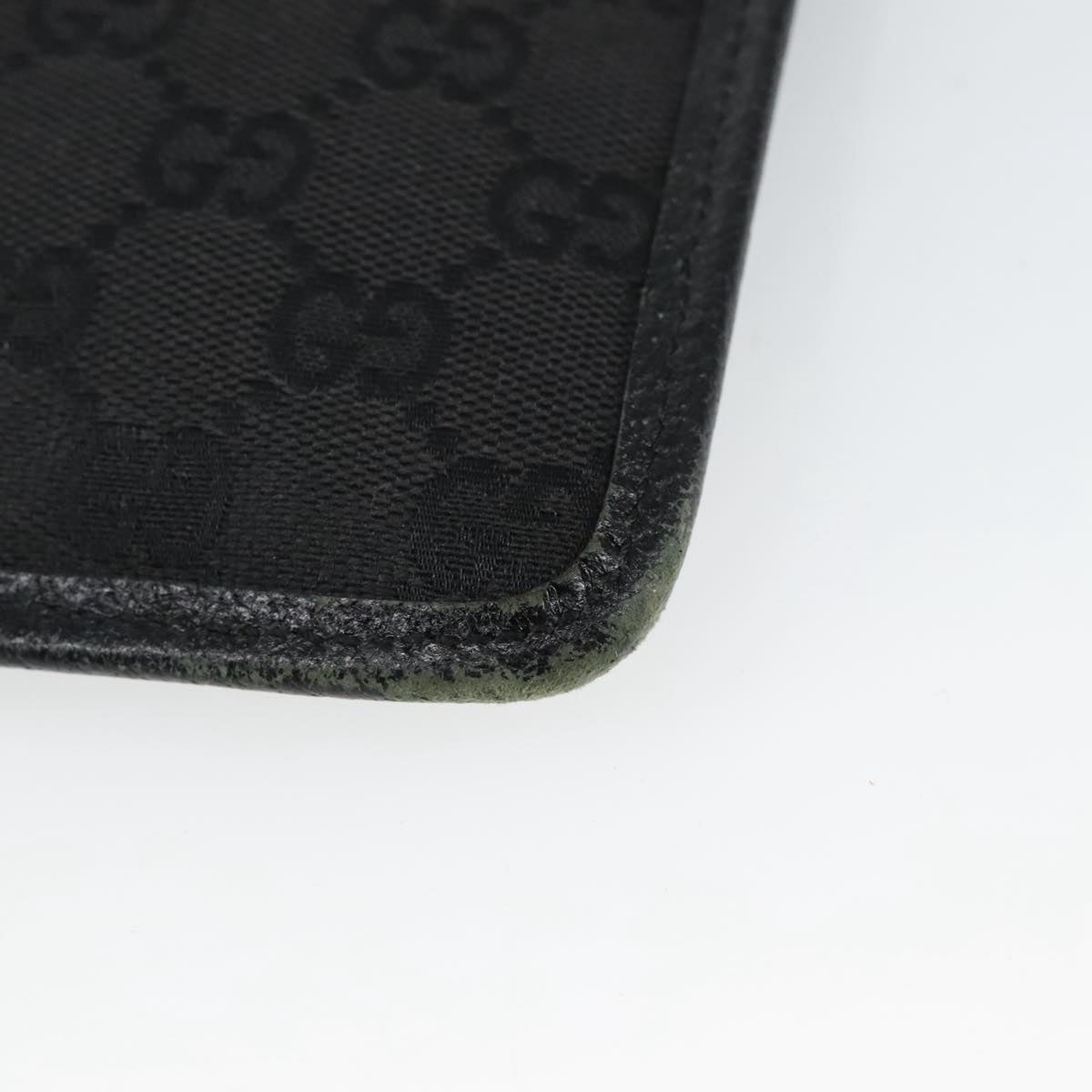 GUCCI GG Canvas Shoulder Bag Black Silver 27639 ep6499