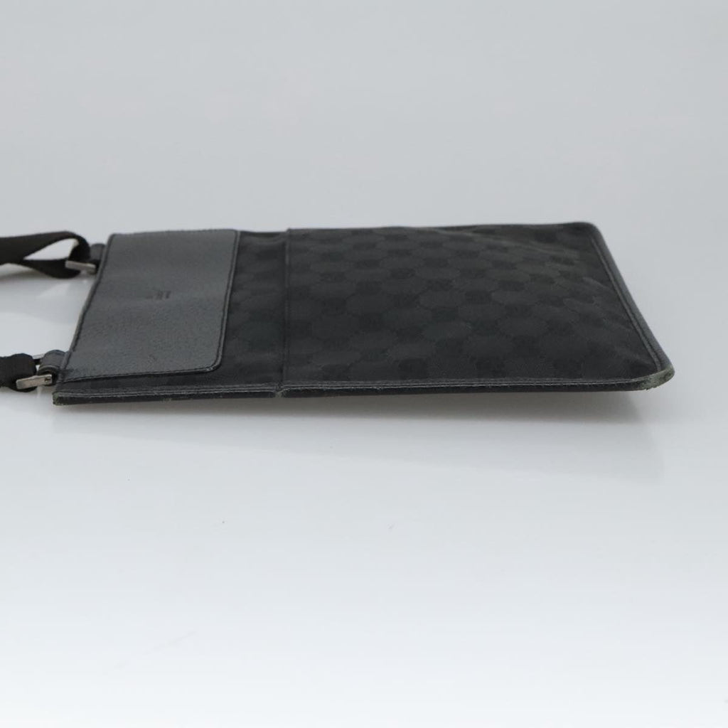 GUCCI GG Canvas Shoulder Bag Black Silver 27639 ep6499