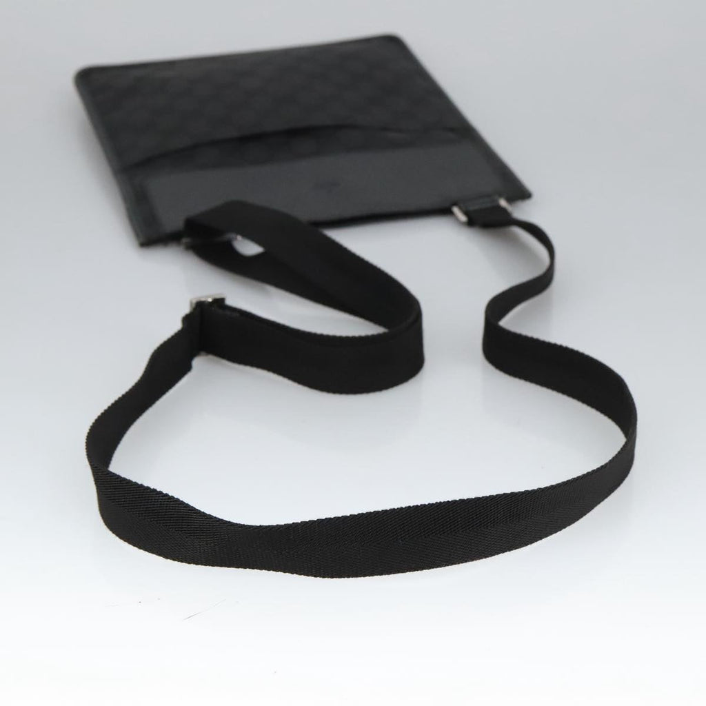 GUCCI GG Canvas Shoulder Bag Black Silver 27639 ep6499