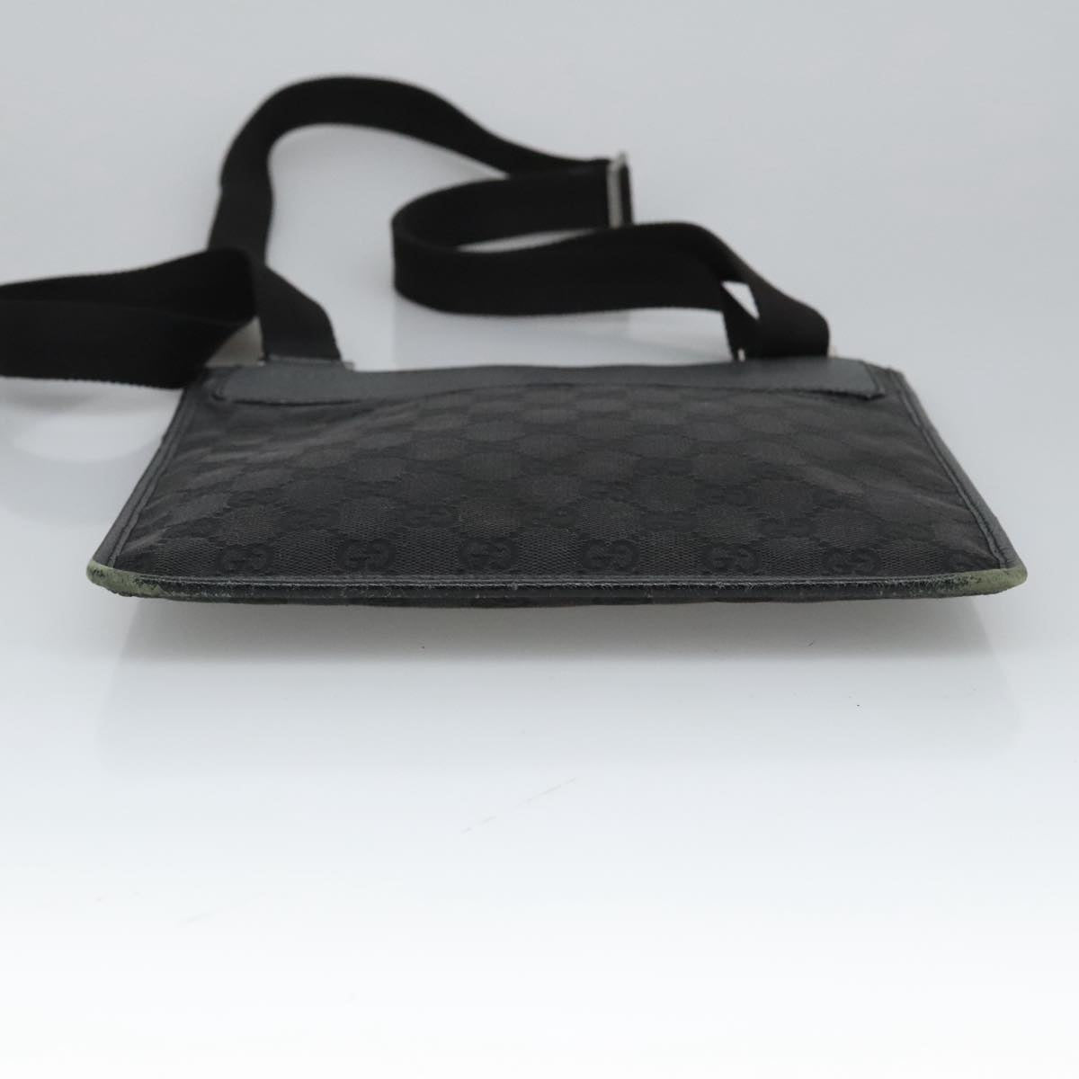 GUCCI GG Canvas Shoulder Bag Black Silver 27639 ep6499
