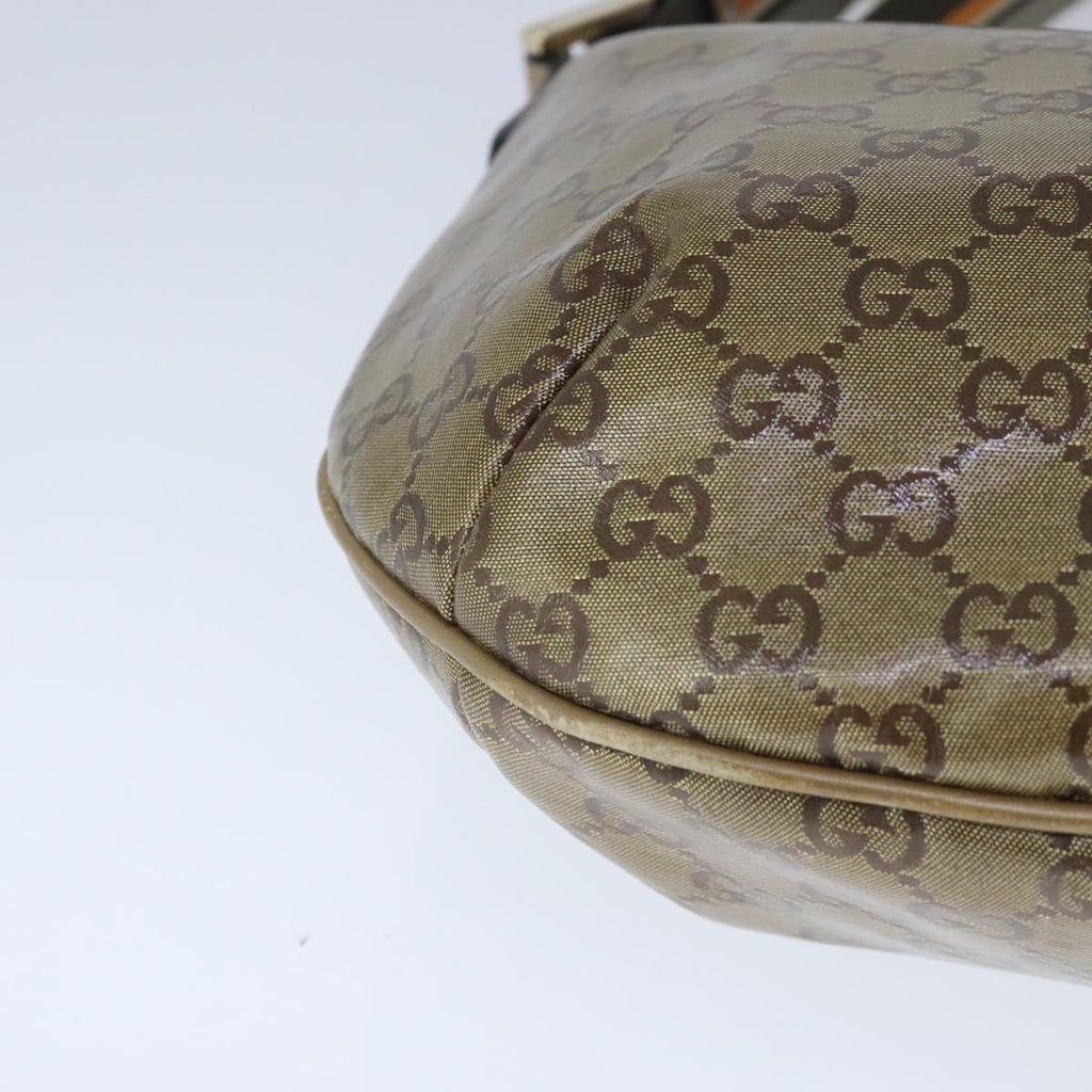 GUCCI GG Crystal Sherry Line Bag Coated Canvas Gold Tone 181092 ep6508